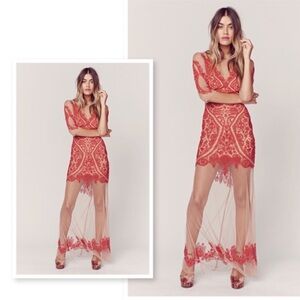 For Love & Lemons - Lotus Maxi Dress - Red